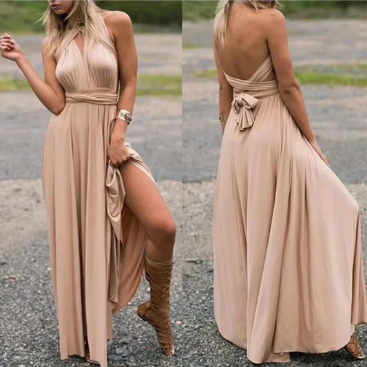 Alessia Jurk | Elegante Maxi Damesjurk met V-Hals en Strappy Details