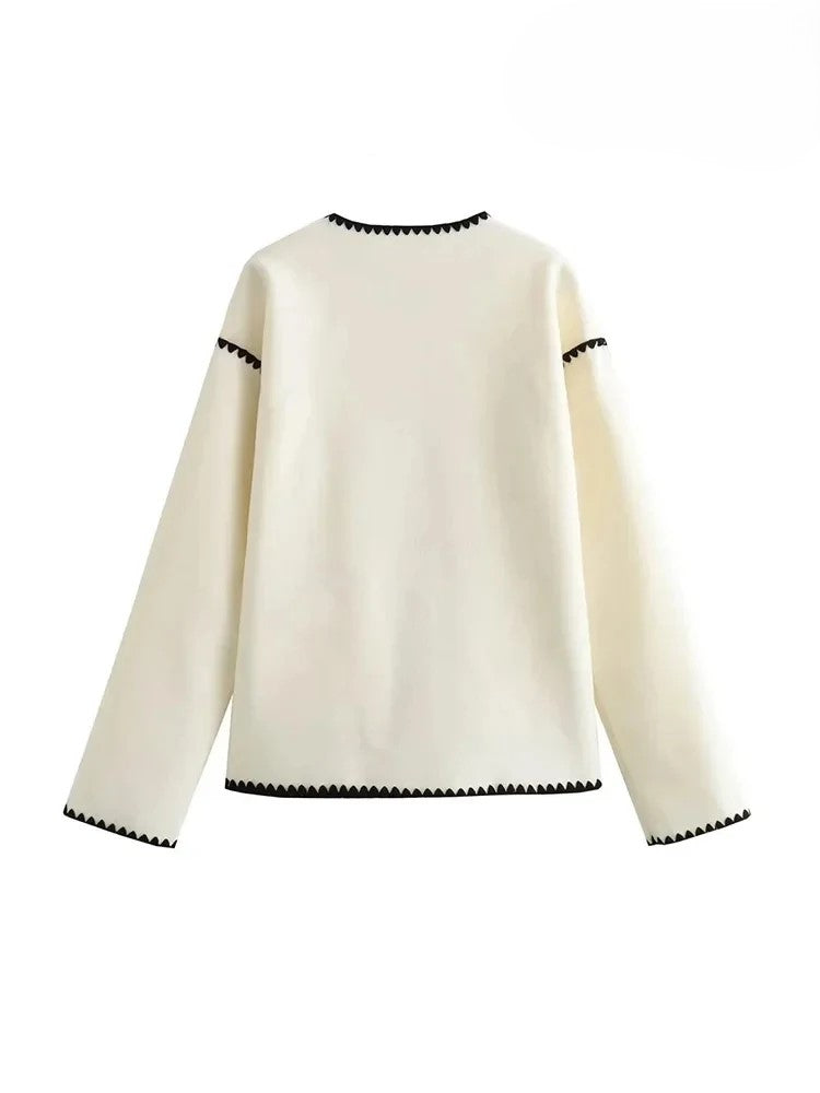 Eloise Jas | Elegante Damesjas met Knoopsluiting en Warme Zachte Stof