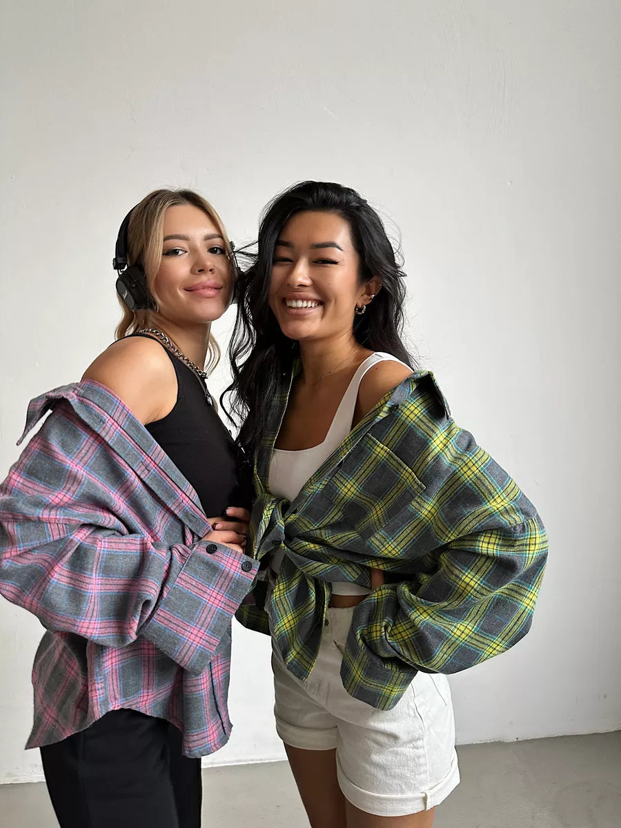 Caitlin Overhemd | Klassiek Ruitpatroon met Button-Down Kraag en Getailleerde Pasvorm