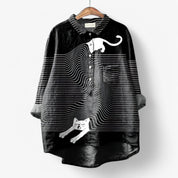 Giulia Dames blouse met grafisch print – lichte stijlvolle blouse voor herfst winter