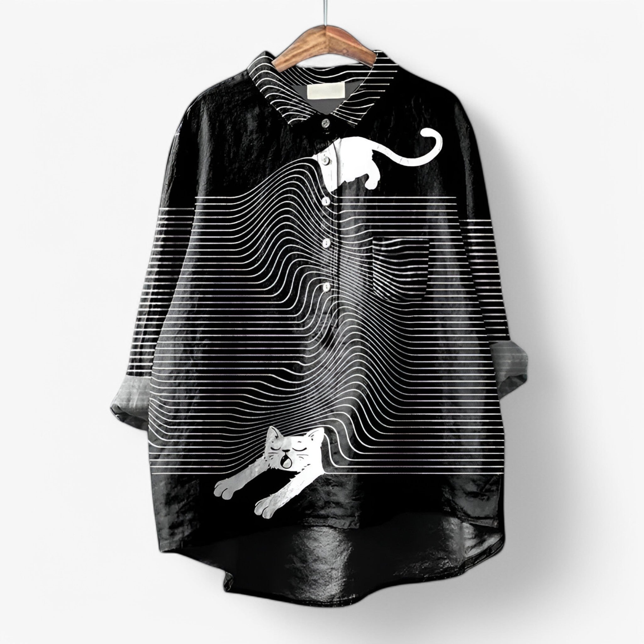 Giulia Dames blouse met grafisch print – lichte stijlvolle blouse voor herfst winter