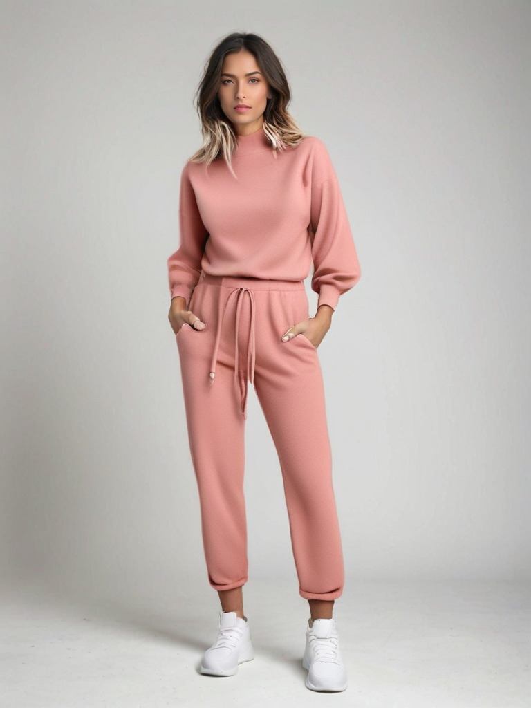 Elena Set | Cozy Co-ord Joggingpak met Ballonmouwen en Verstelbare Taille