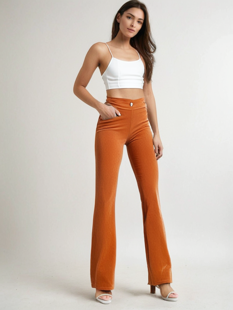 Elegance Spice Broek | Flared Corduroy Broek met Tijdloze Pasvorm