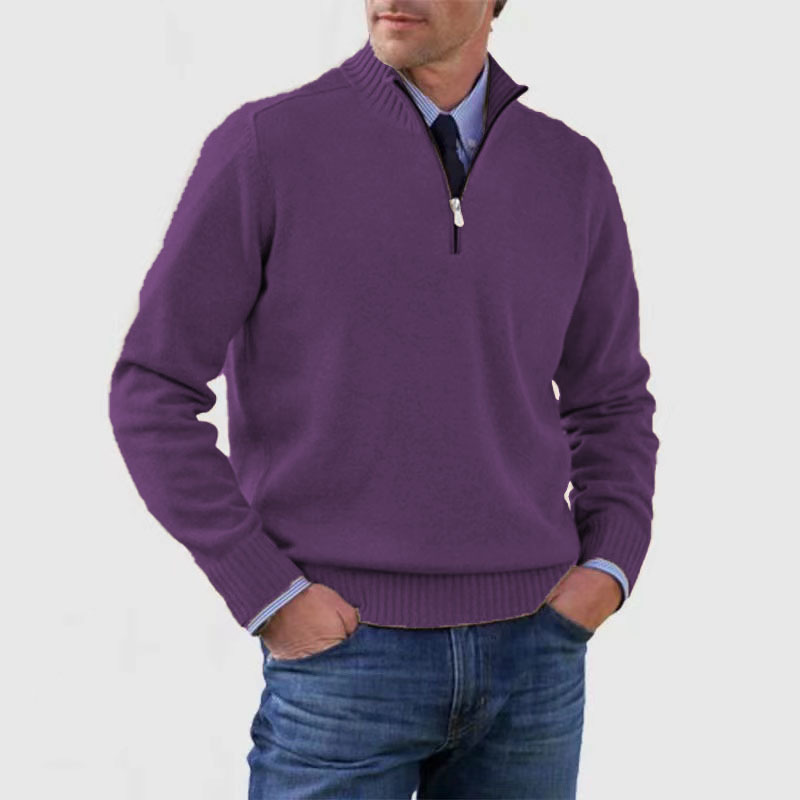 Matteo Half Zip Trui | Heren trui met halve rits van warme, zachte stof