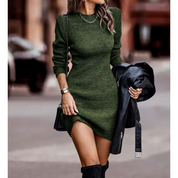 Aralyn Winterjurk | Gebreide Damesjurk met Schouderdetail en Aansluitende Pasvorm