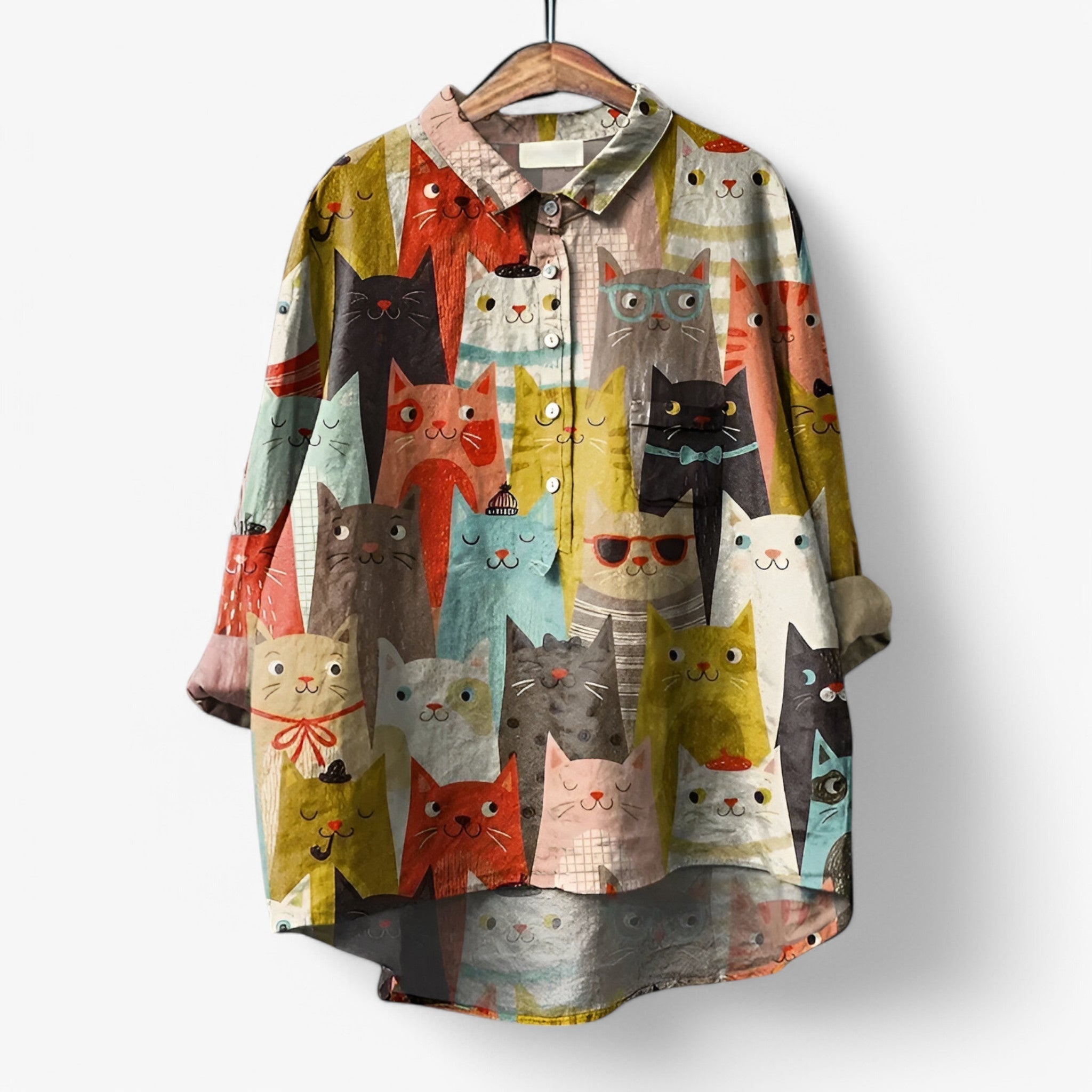 Giulia Dames blouse met grafisch print – lichte stijlvolle blouse voor herfst winter