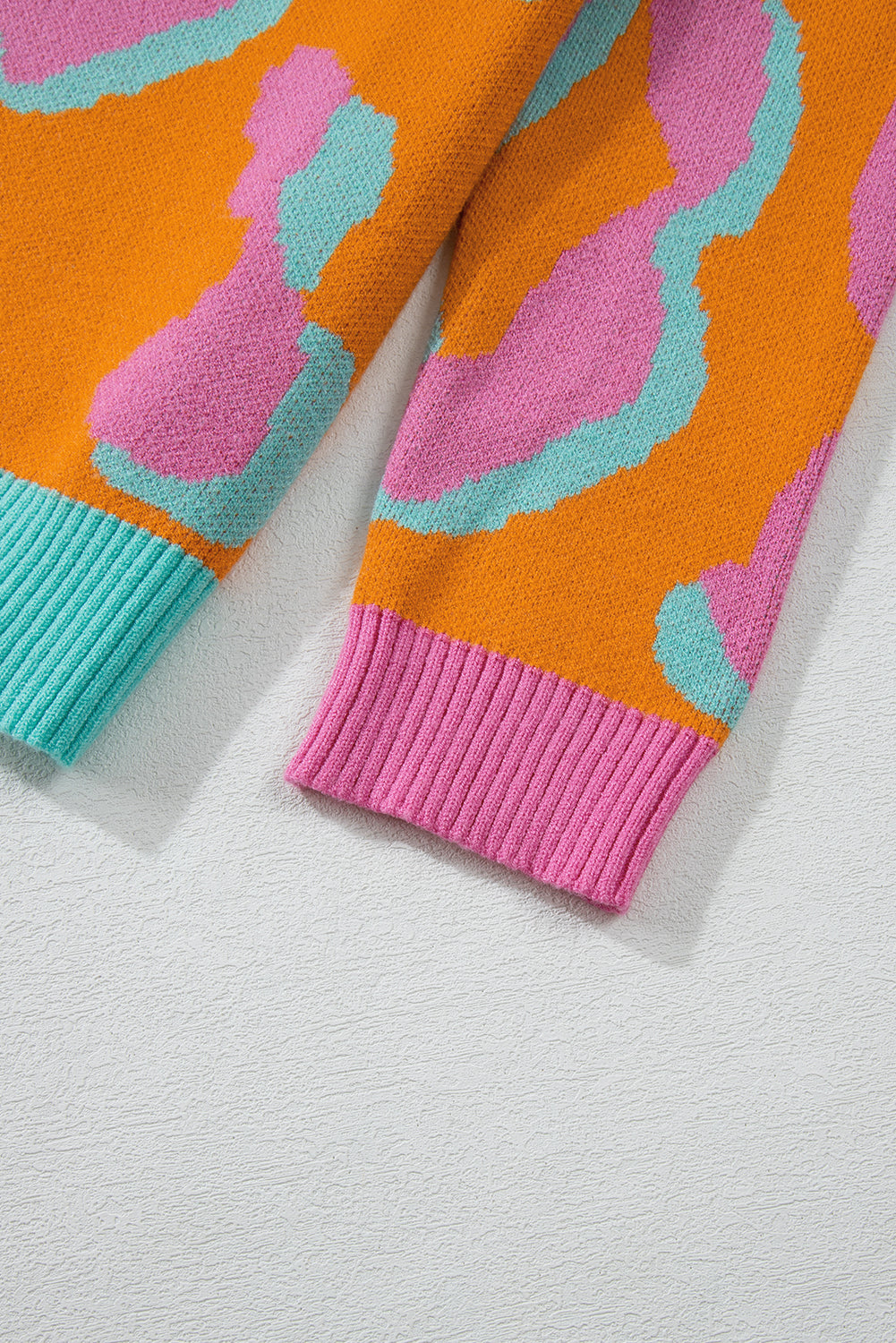 Luna Trui | Levendige Luipaardprint Colorblock Trui voor dames