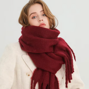 Francesca winter sjaal – zachte cashmere look sjaal met franjes en elegant design