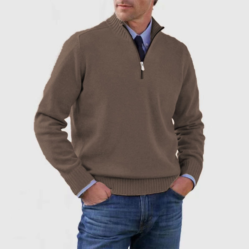 Matteo Half Zip Trui | Heren trui met halve rits van warme, zachte stof