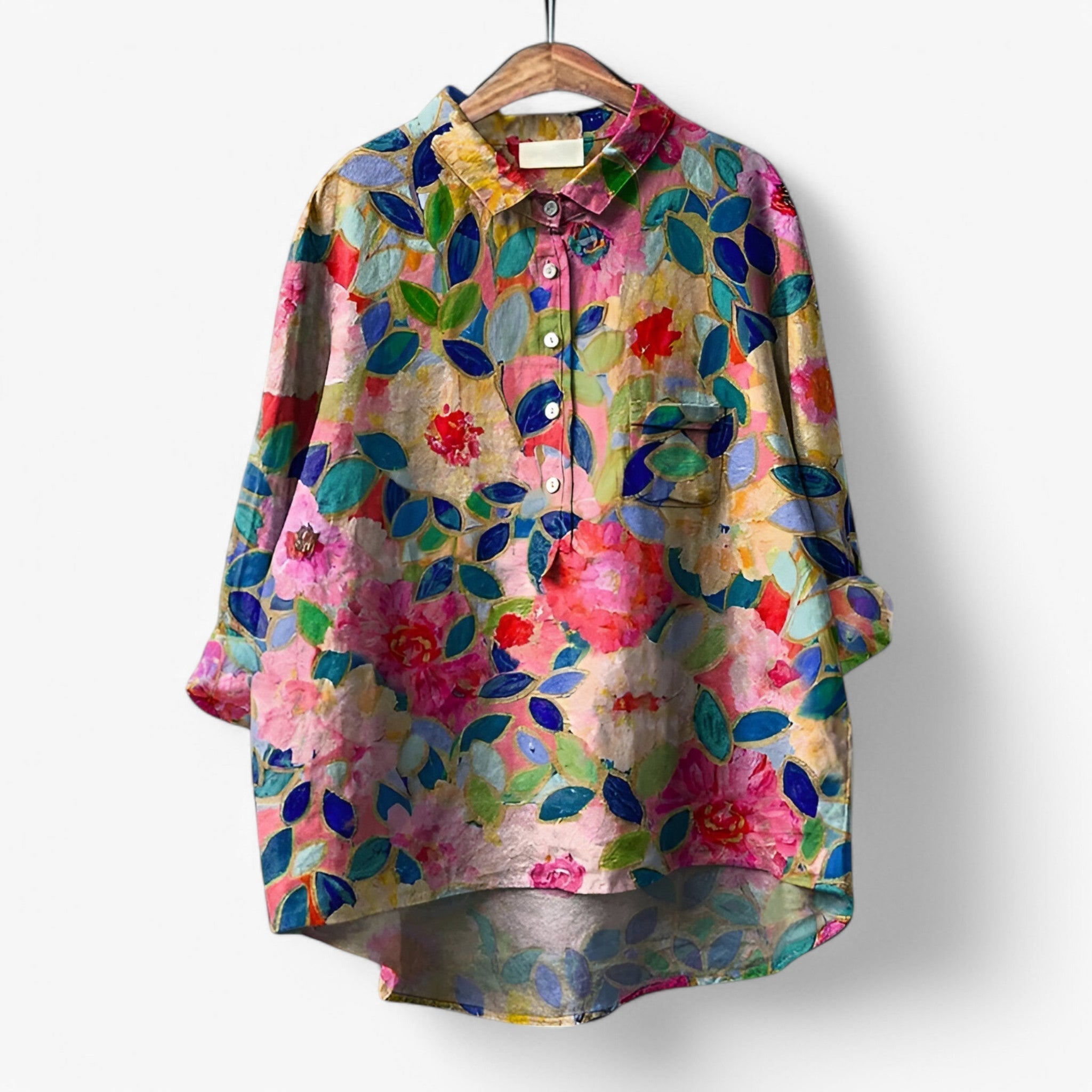Giulia Dames blouse met grafisch print – lichte stijlvolle blouse voor herfst winter