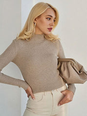 Elenya Coltrui | Ribbed Turtleneck met Zachte Stretch en Flatterende Pasvorm
