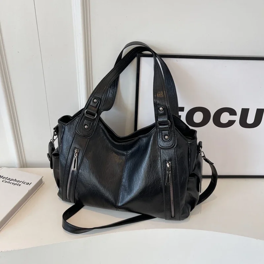 Amber Schoudertas | Luxe Vegan Leren Tas met Ruime Indeling en Chique Design