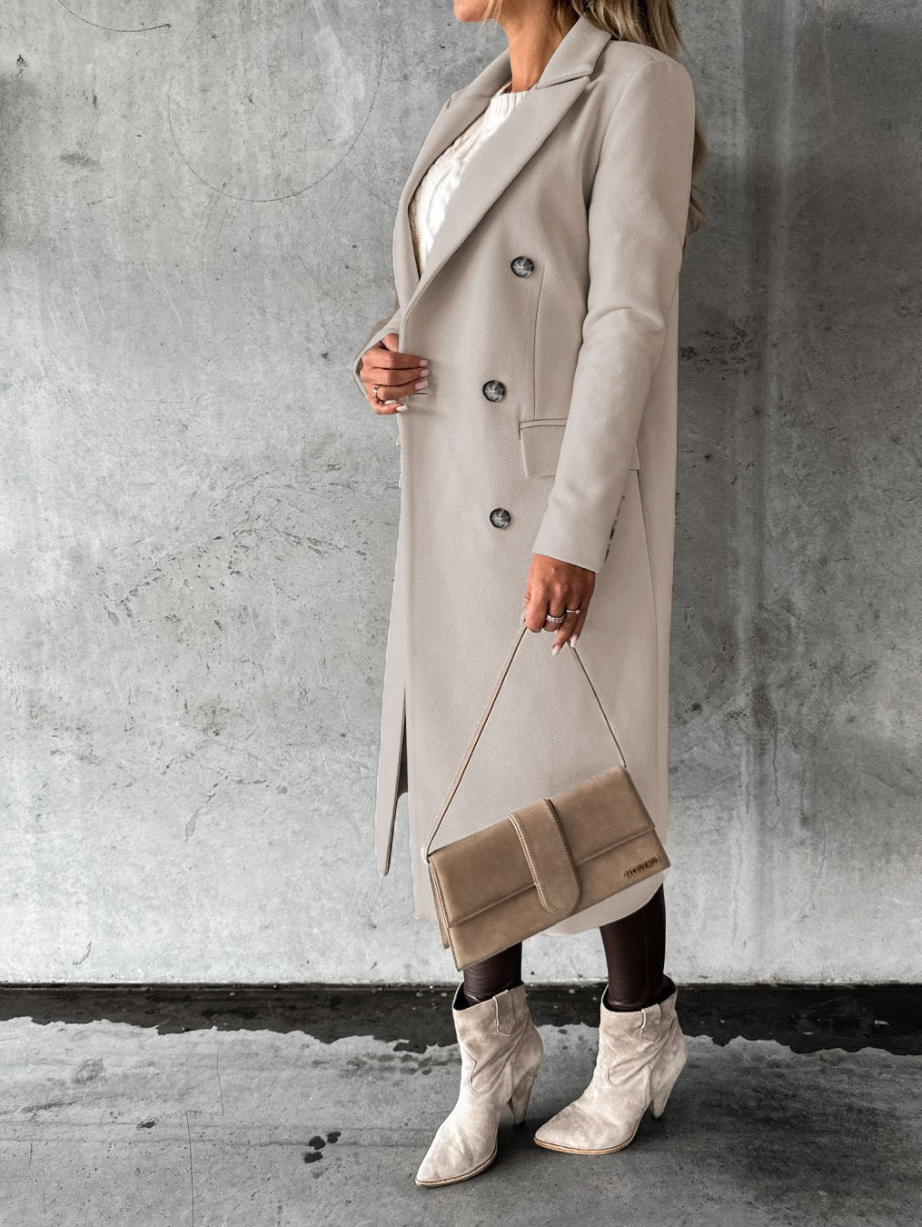 Aeris™ Winter Trenchcoat | Warme Damesjas met Reverskraag in Klassiek Design