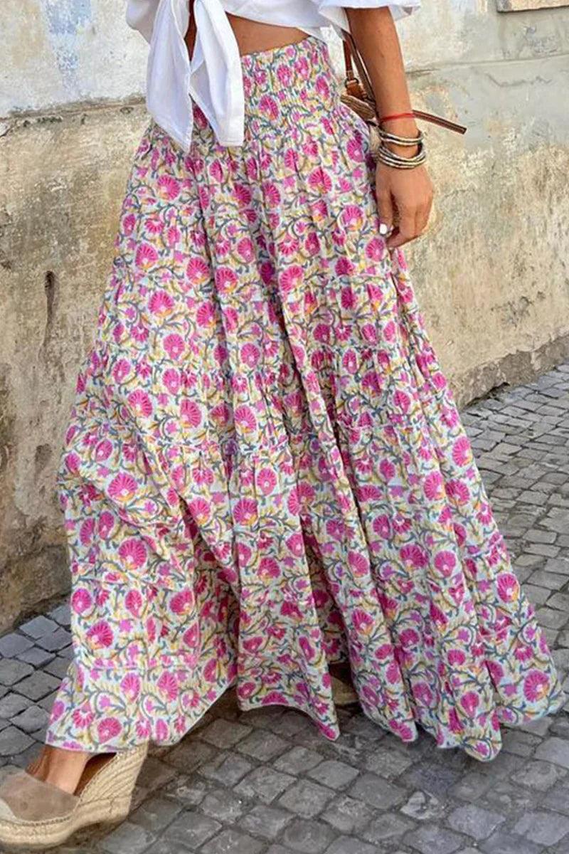 Alina Rok | Bohemian Maxi Rok met Statement Print en Comfortabele Pasvorm