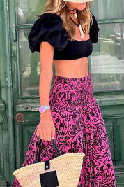 Alina Rok | Bohemian Maxi Rok met Statement Print en Comfortabele Pasvorm