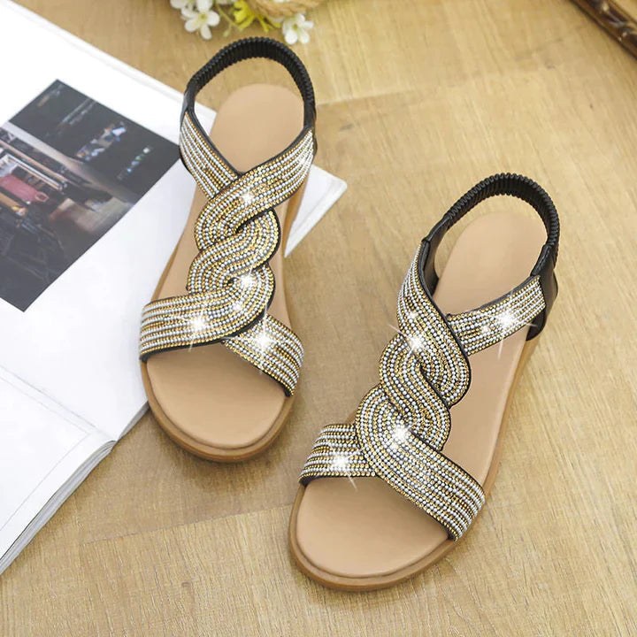 Moonwalk | Strass sandalen met sleehak