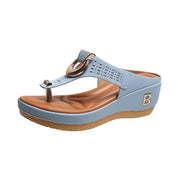 Adelaide Sandalen | Leren Wedge Sandalen met Geheugenschuim en Schokabsorberende Zool
