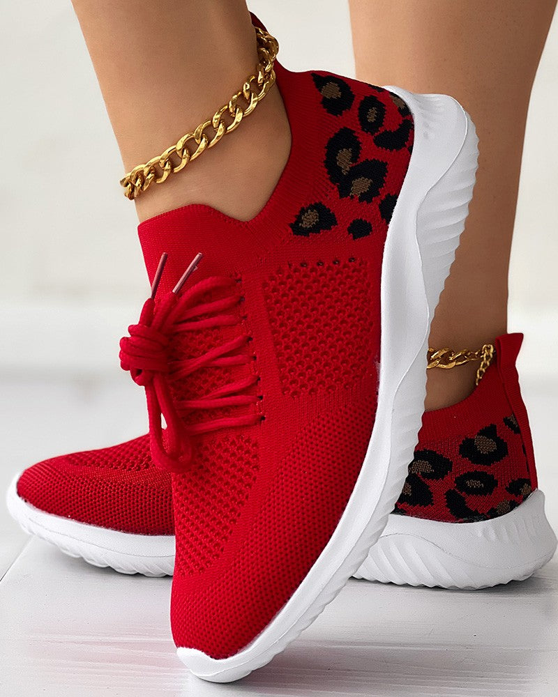 Leonaora Sneakers | Trendy Luipaard Print Sportschoenen met Perfect Draagcomfort