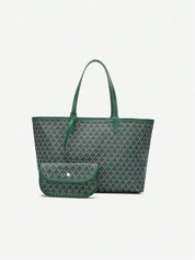 Dames Tote Bag PVC Groot Lichtgewicht Schoudertas - Roze / Grijs / Blauw - Maelen