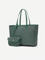 Dames Tote Bag PVC Groot Lichtgewicht Schoudertas - Roze / Grijs / Blauw - Maelen