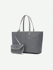 Dames Tote Bag PVC Groot Lichtgewicht Schoudertas - Roze / Grijs / Blauw - Maelen