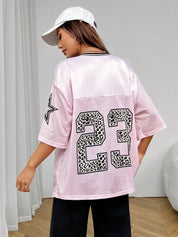 Oversized Jersey Shirt met Dierenprint – Sportief, Trendy & Klaar voor Streetstyle - Isabelle Moretti