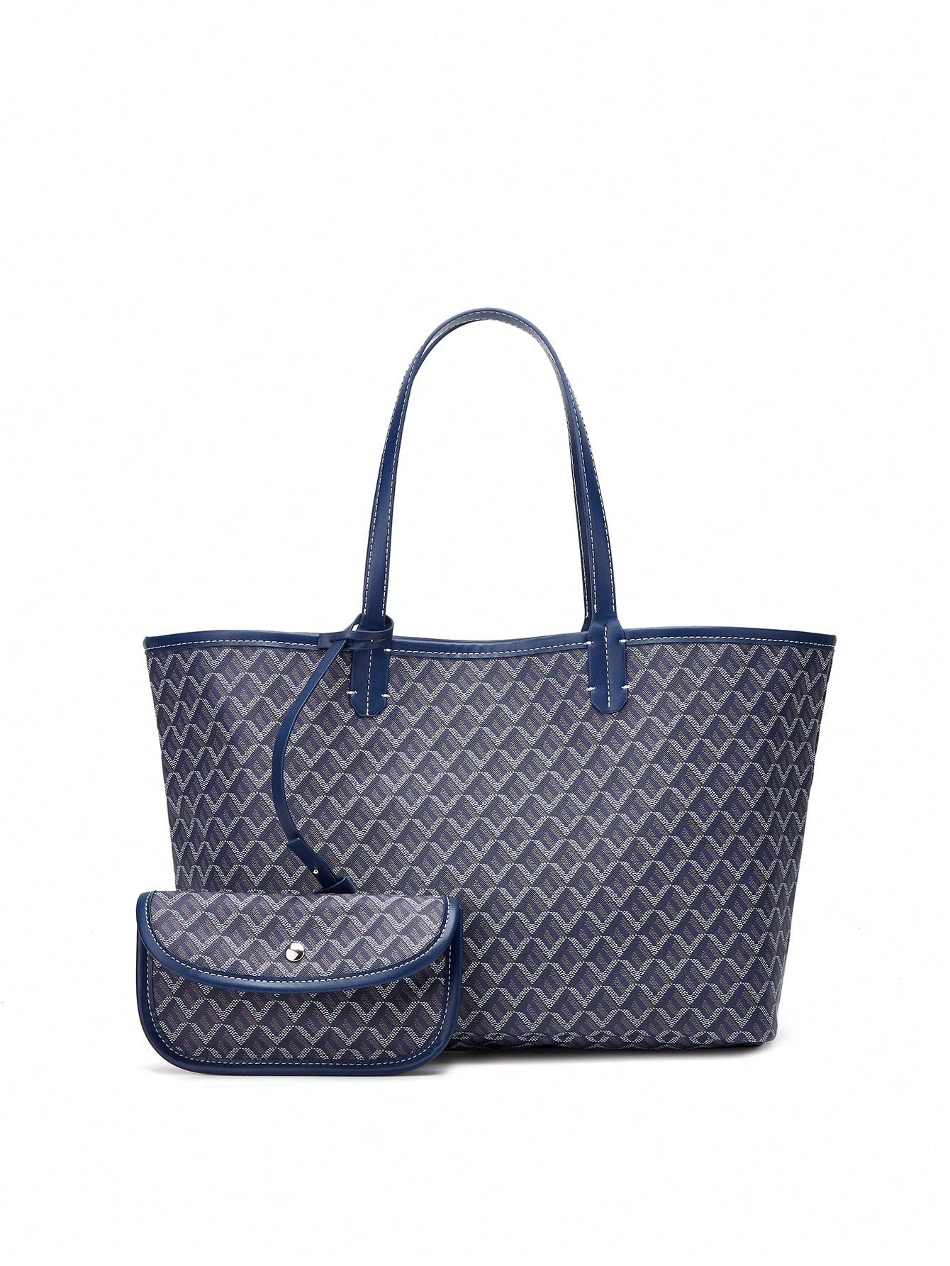 Dames Tote Bag PVC Groot Lichtgewicht Schoudertas - Roze / Grijs / Blauw - Maelen