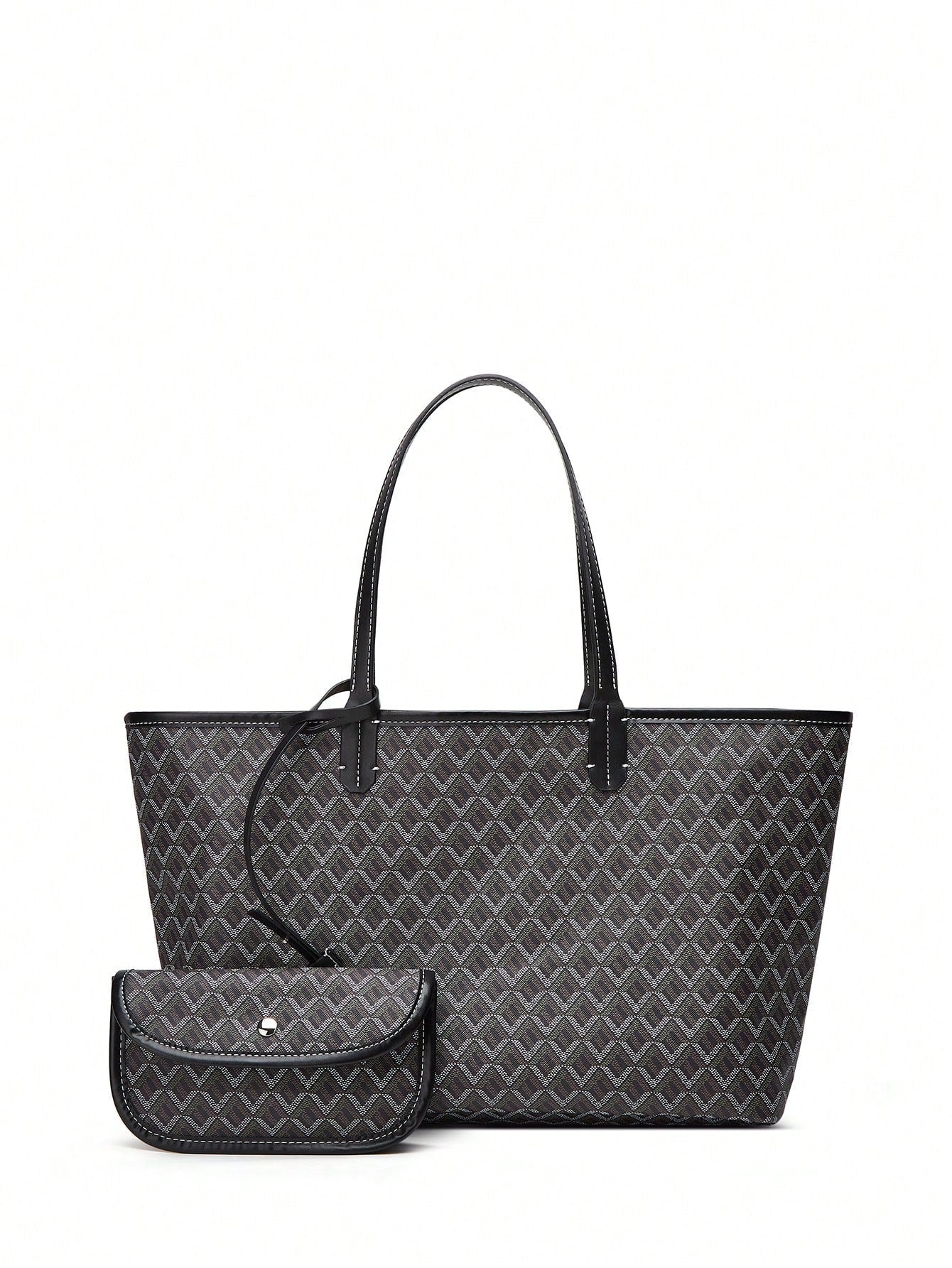 Dames Tote Bag PVC Groot Lichtgewicht Schoudertas - Roze / Grijs / Blauw - Maelen