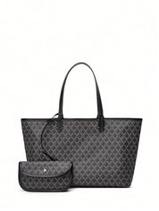 Dames Tote Bag PVC Groot Lichtgewicht Schoudertas - Roze / Grijs / Blauw - Maelen