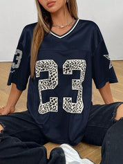 Oversized Jersey Shirt met Dierenprint – Sportief, Trendy & Klaar voor Streetstyle - Isabelle Moretti