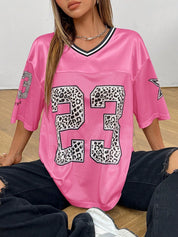 Oversized Jersey Shirt met Dierenprint – Sportief, Trendy & Klaar voor Streetstyle - Isabelle Moretti