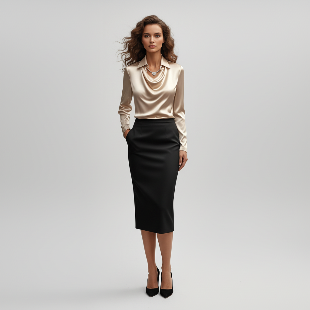 Elegante Satin Top voor Dames – Luxe Zijden Look, Stijlvolle Chic Blouse | Serena Lombardi