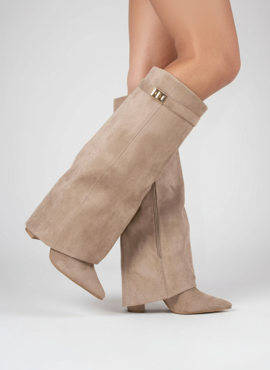 Suede Slouch Dames Laarzen – Trendy Hoge Laarzen | Isabella Ferraro