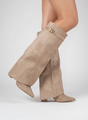 Suede Slouch Dames Laarzen – Trendy Hoge Laarzen | Isabella Ferraro
