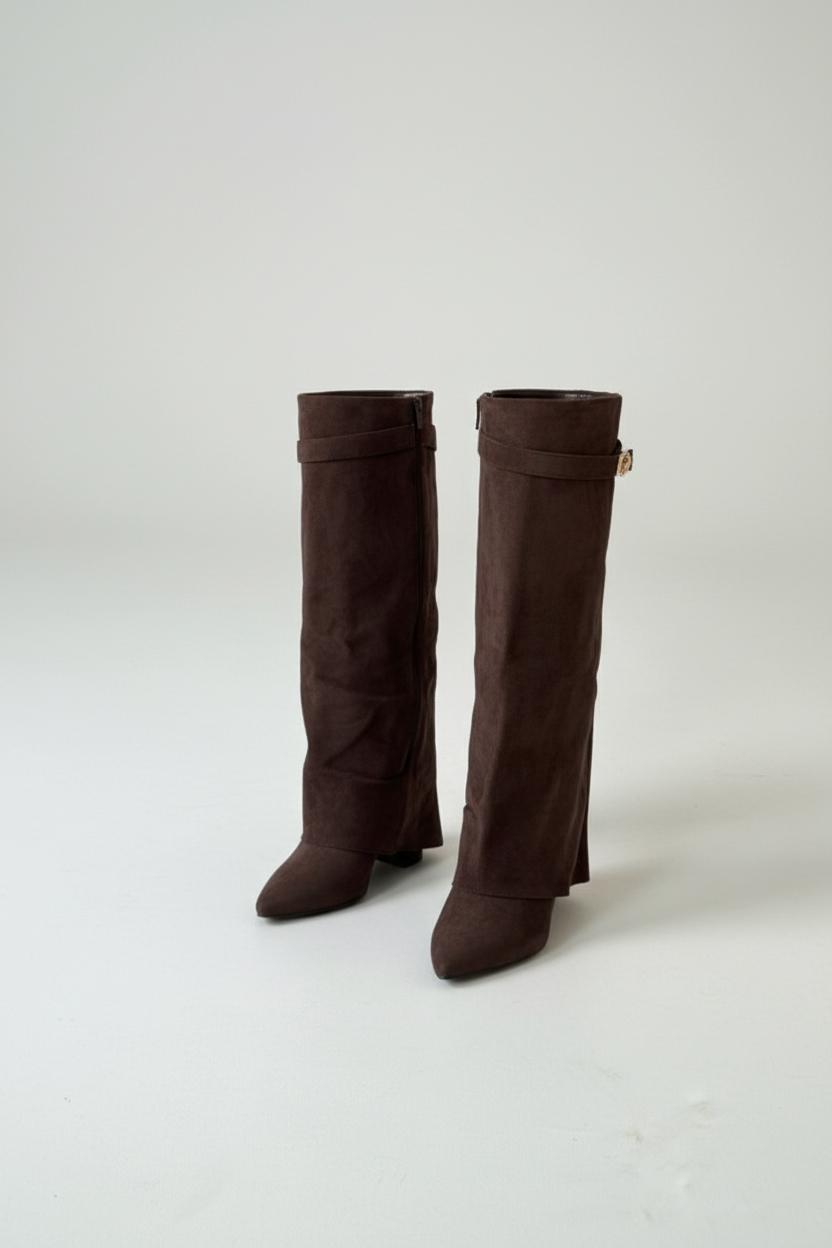 Suede Slouch Dames Laarzen – Trendy Hoge Laarzen | Isabella Ferraro