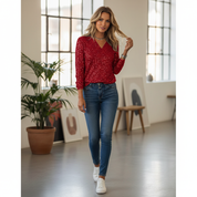 Glitter Top met V-Hals voor Dames – Feestelijke Glanzende Party Top | Valentina Moretti