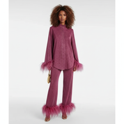 Luxe Glitter Set Dames – Glitter Set Met Veren In Wijnrood, Lichtgroen, Paars, Donkergroen En Beige | Livia Bellucci