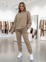 Dames Huispak Setje Sweater en Joggingbroek Zacht Fleece - Zwart / Grijs / Bruin - Maelen