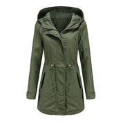 Dames Parka Jas Lichtgewicht Winddicht Ceintuur Capuchon - Zwart / Groen / Bruin - Maelen