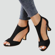 Sandalen met Hak Dames, Comfortabel en Elegant met Ritssluiting en Open Neus - Serena Calvi