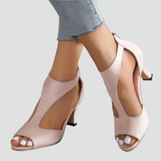 Sandalen met Hak Dames, Comfortabel en Elegant met Ritssluiting en Open Neus - Serena Calvi