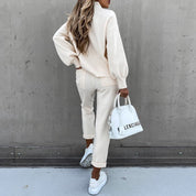 Giulia Set | Premium Trainingspak met Hoge Kraag en Elastische Taille