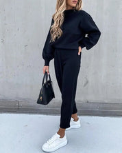 Giulia Set | Premium Trainingspak met Hoge Kraag en Elastische Taille