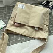 Emma Schoudertas | Corduroy Schooltas voor Dames met Laptopvak en Verstelbare Riem
