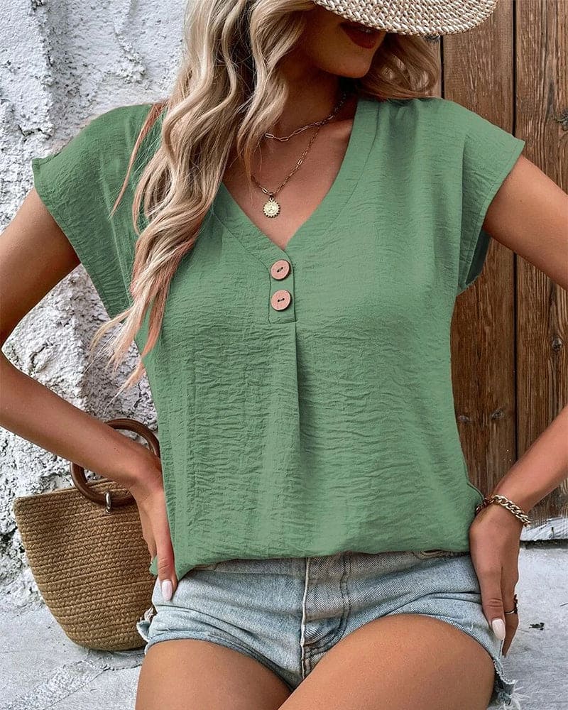 Hannah - T-shirt met korte mouwen en een V-hals