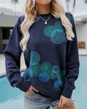 Noa Sweater | Casual Damestrui met Geometrische Print en Losse Pasvorm