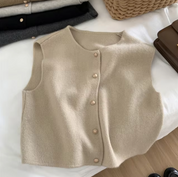 Aura Vest | Elegant Gebreid Mouwloos Vest met Slanke Pasvorm
