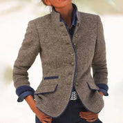 Elenya Blazer | Luxe Wolmix Blazer met Gestructureerde Pasvorm en Stijlvolle Details