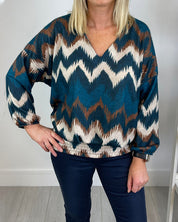 Nina | Elegante blouse trui met V-hals