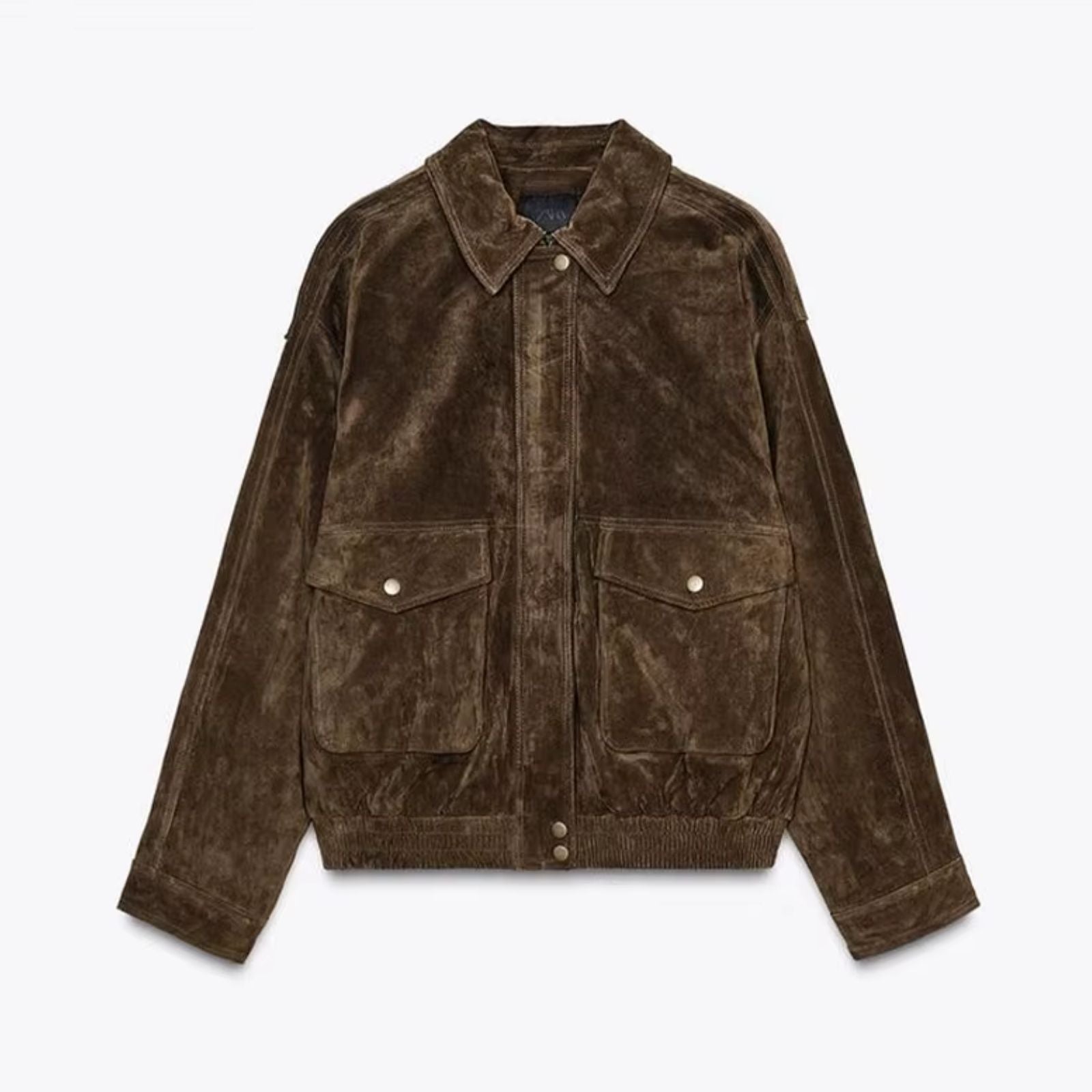 Chiara Oversized suède dames winterjas – beige lichtgewicht jas met luxe uitstraling